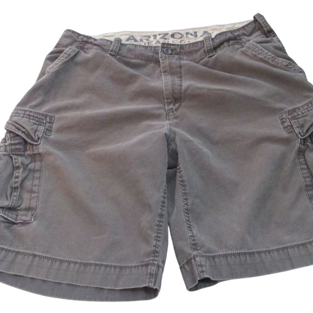 Arizona Jean Co Cargo Shorts Mens‎ Size 38 Brown Flat Front Casual Golf Pockets